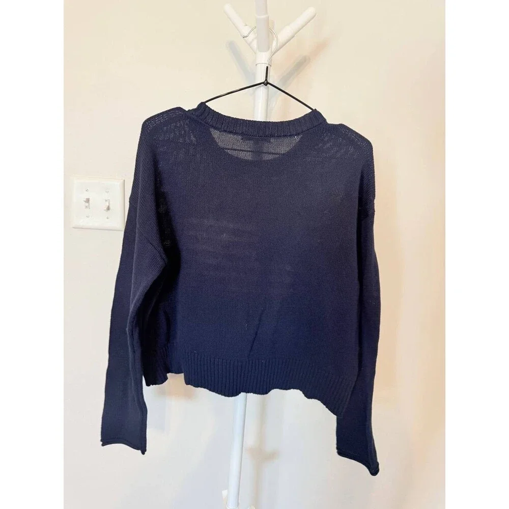 Z Supply Navy Cotton Sienna Patriot Sweater – Size XS – NWT – $64 - Picture 8 of 9
